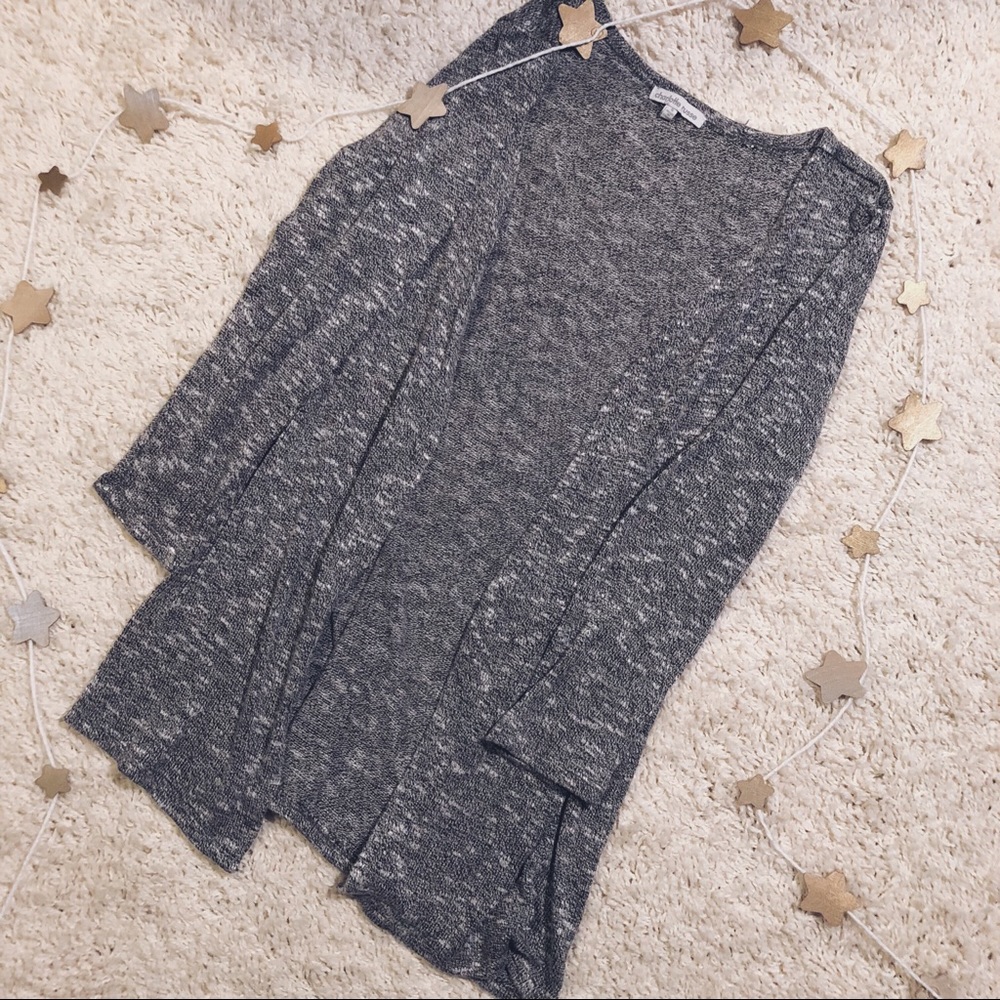 gray cardigan
